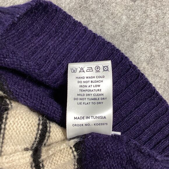 NN07 No Nationality Multi Color Nathan Striped Wool Crew Pullover Sweater Large* - Picture 14 of 15